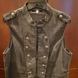Women's Gray Military-Style Vest